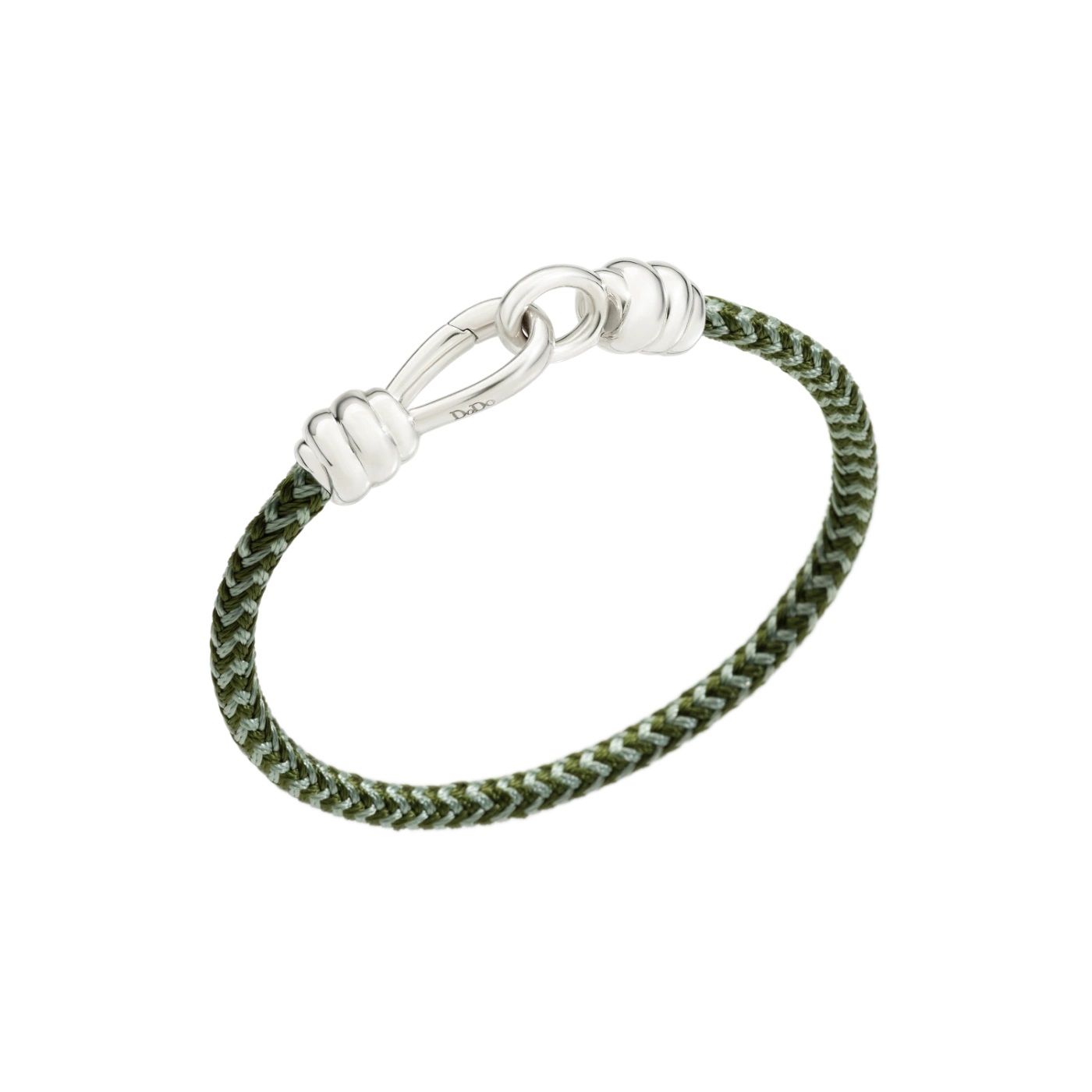 Bracciale Nodo in Argento Cordino Verde