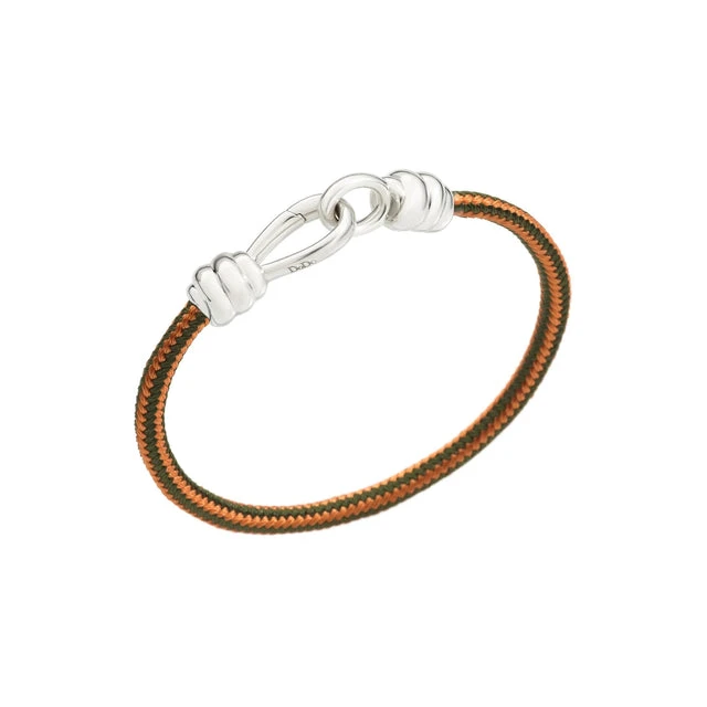 Bracciale Nodo Argento & Cordino arancio