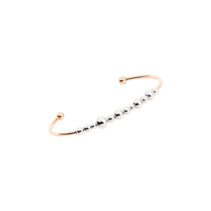 Bracciale Cuff Bollicine Oro Rosa & Argento