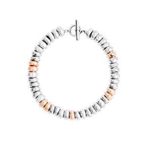 Bracciale rondelle argento & argento dorato
