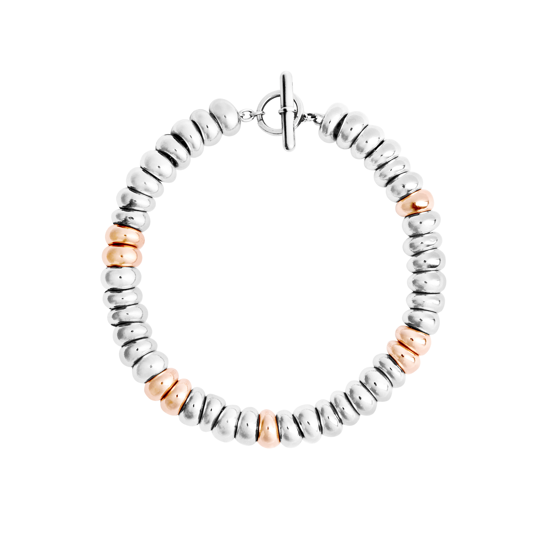 Bracciale rondelle argento & argento dorato - immagine 2