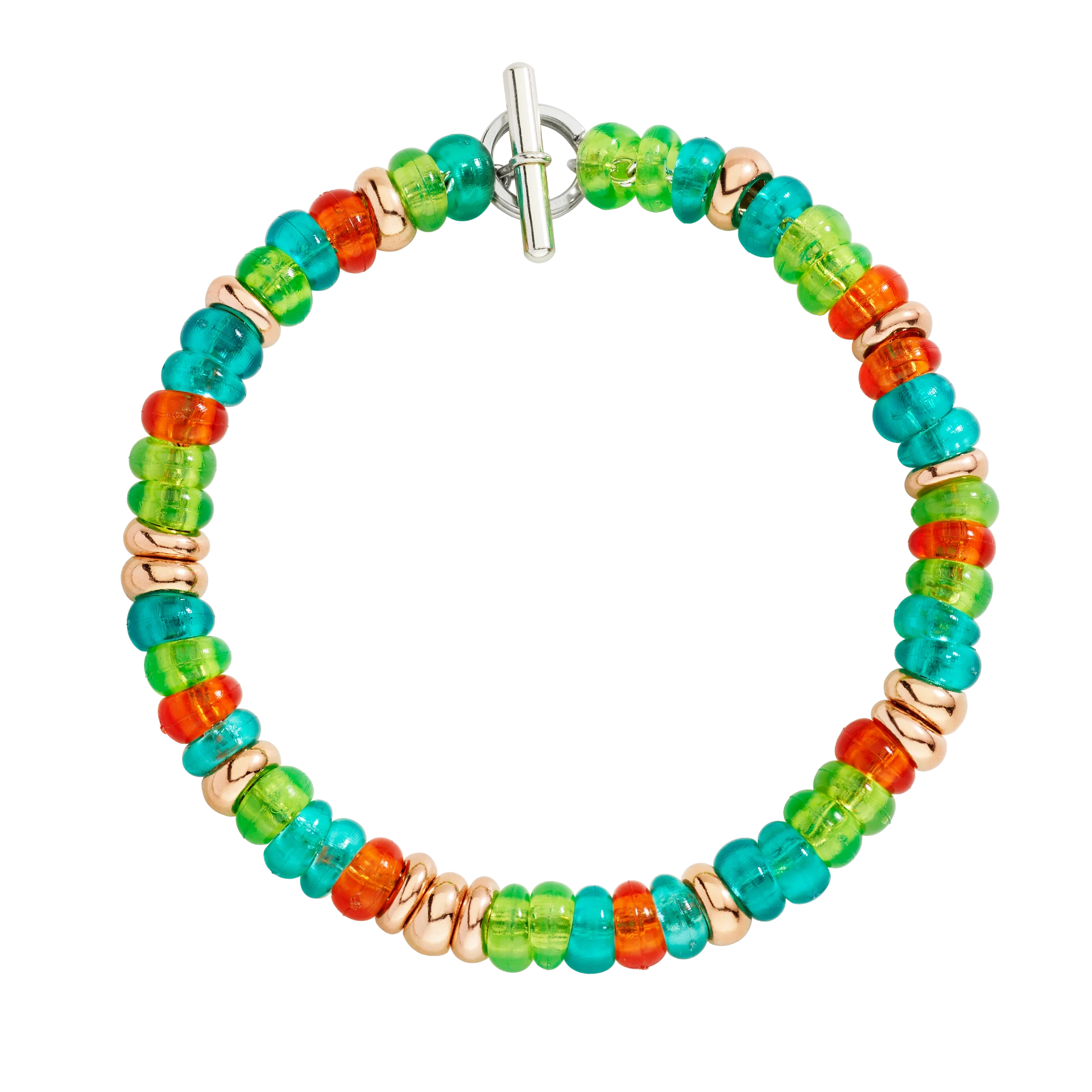 Bracciale rondelle argento & plastica riciclata - immagine 3