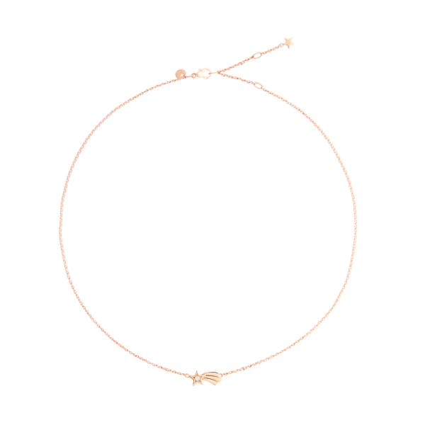 Collana Stella Cometa in Oro Rosa e Diamante