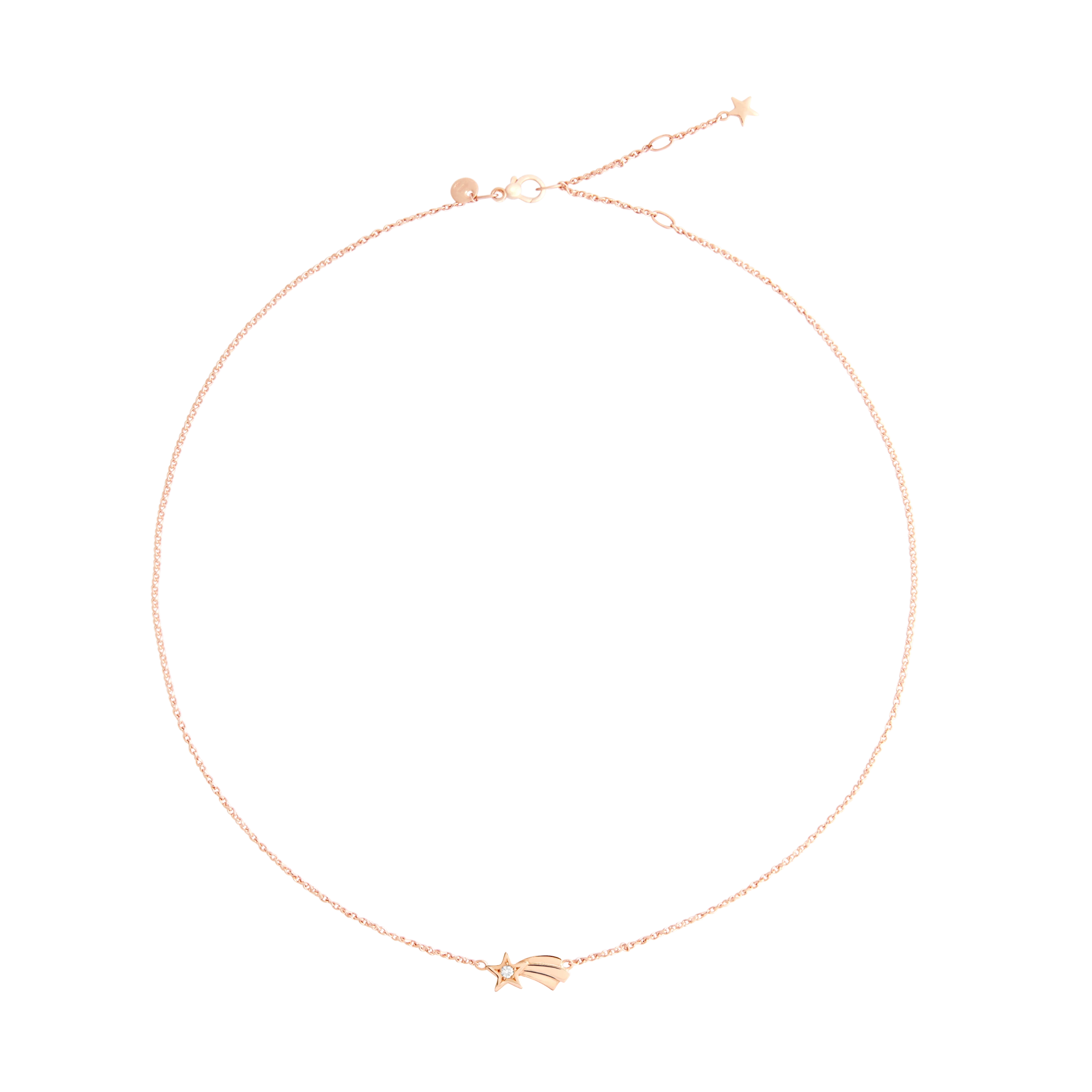 Collana Stella Cometa in Oro Rosa e Diamante