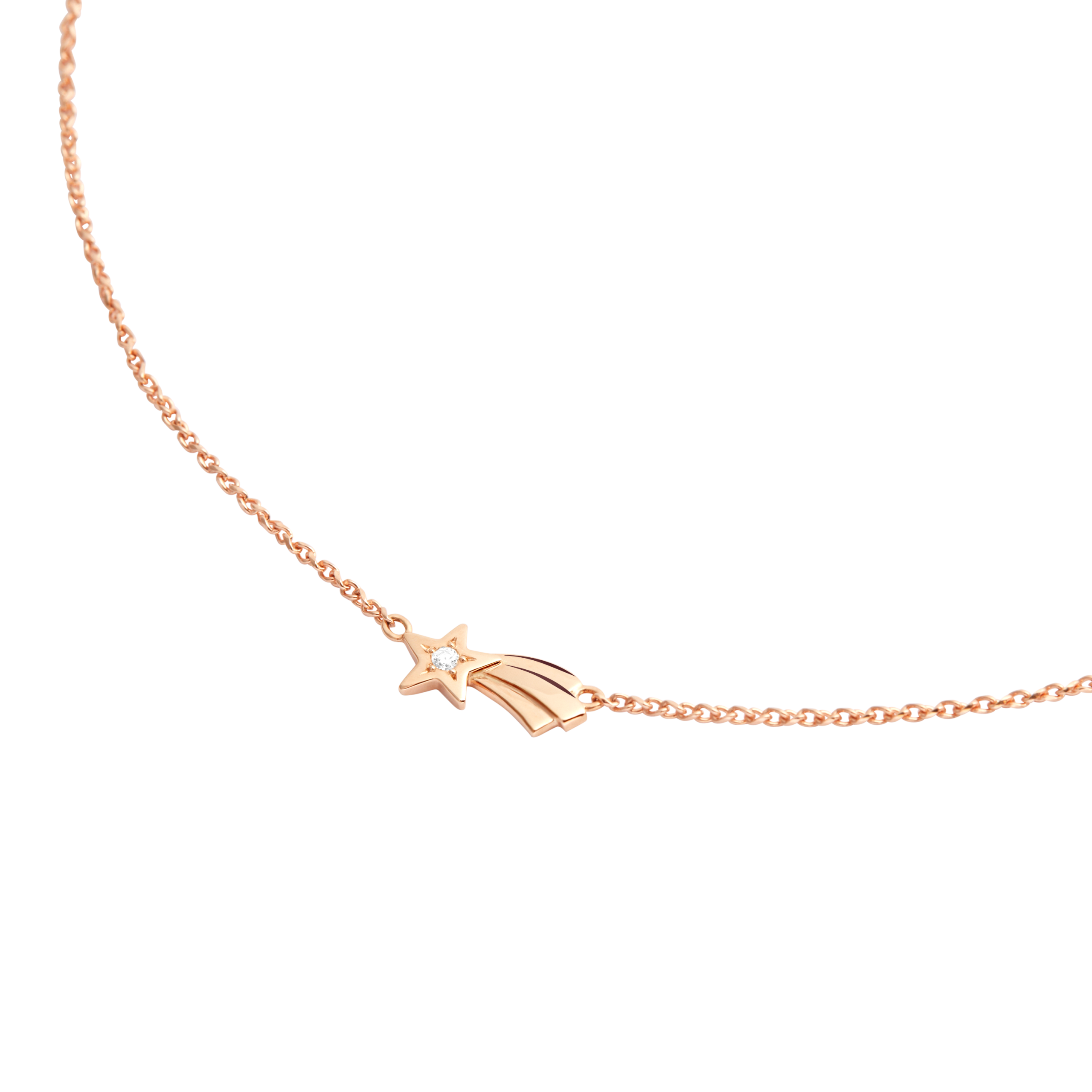 Collana Stella Cometa in Oro Rosa e Diamante - immagine 2