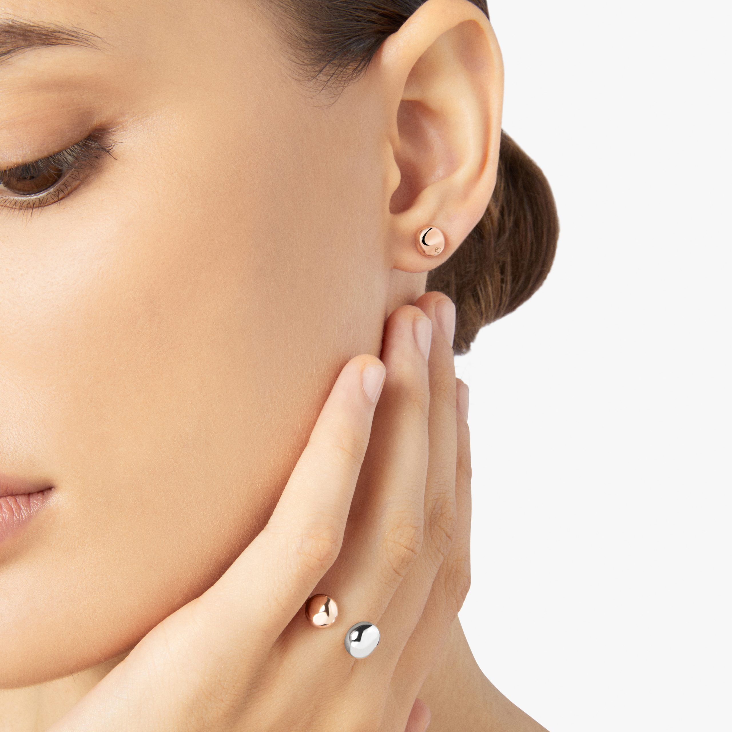 Mono Orecchino Stud Oro Rosa - immagine 4