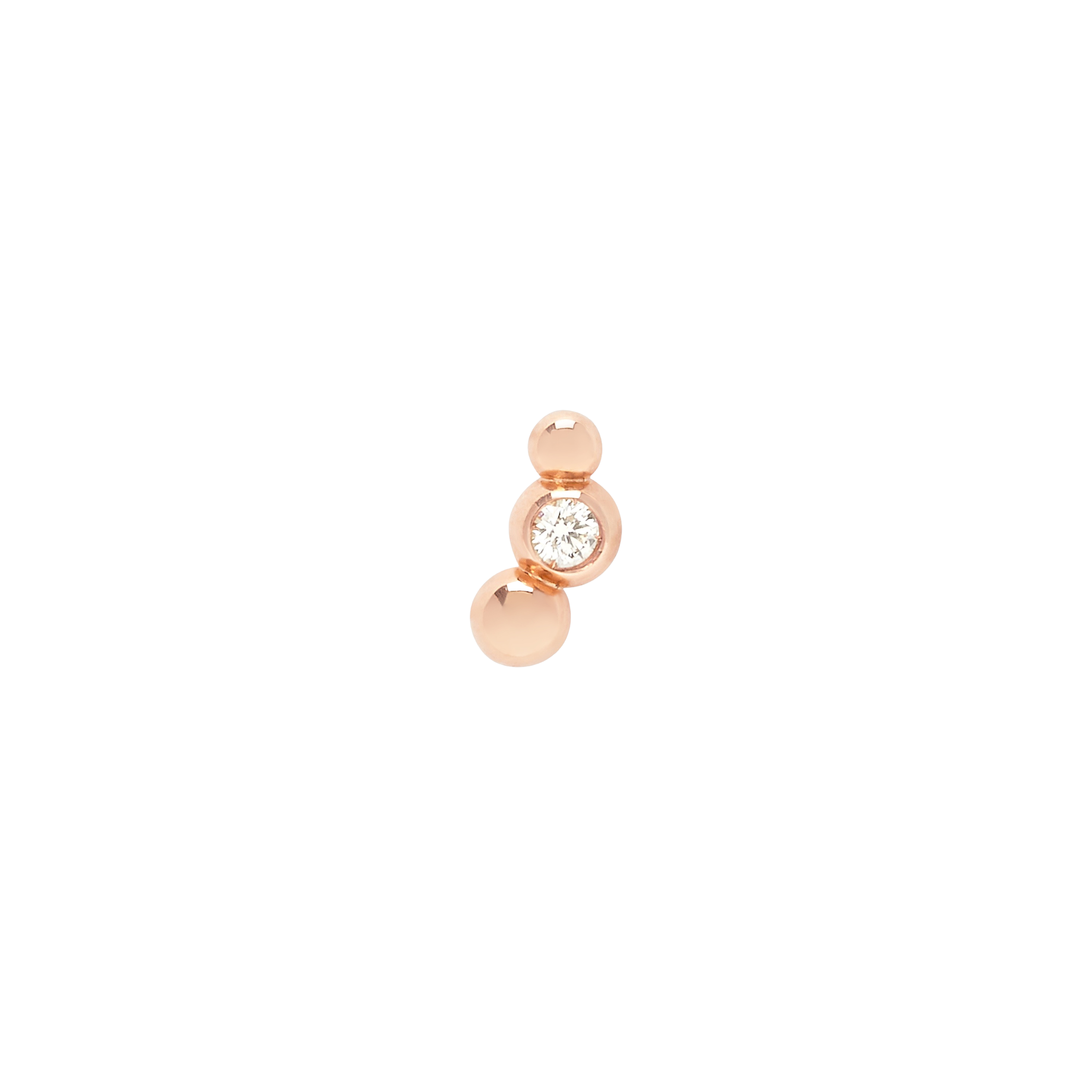 Mono Orecchino Bollicine in Oro rosa e Diamante