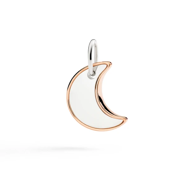 Ciondolo XL Luna Argento e Oro Rosa