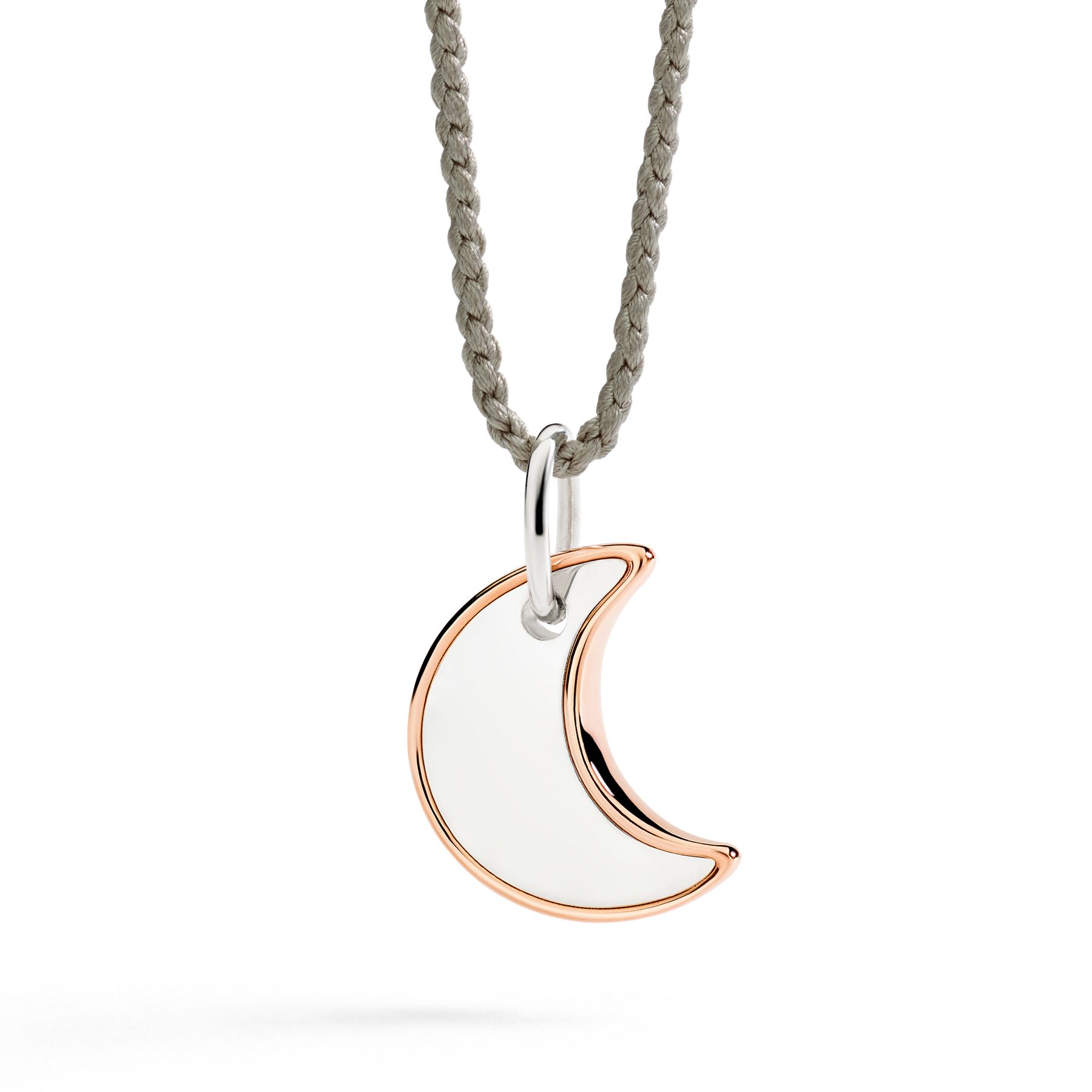 Ciondolo XL Luna Argento e Oro Rosa - immagine 2