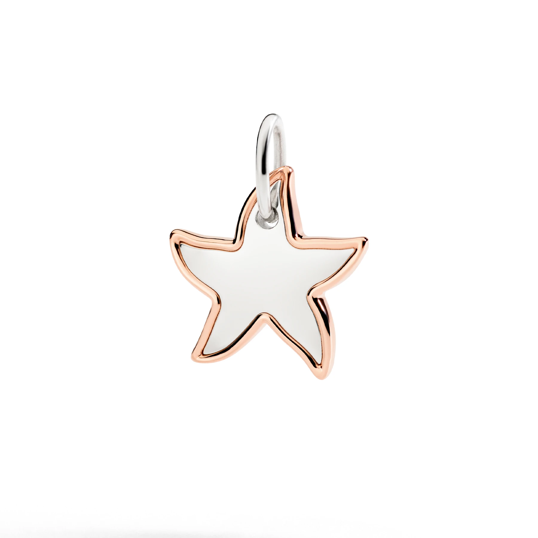 Ciondolo XL Stellina Argento e Oro Rosa