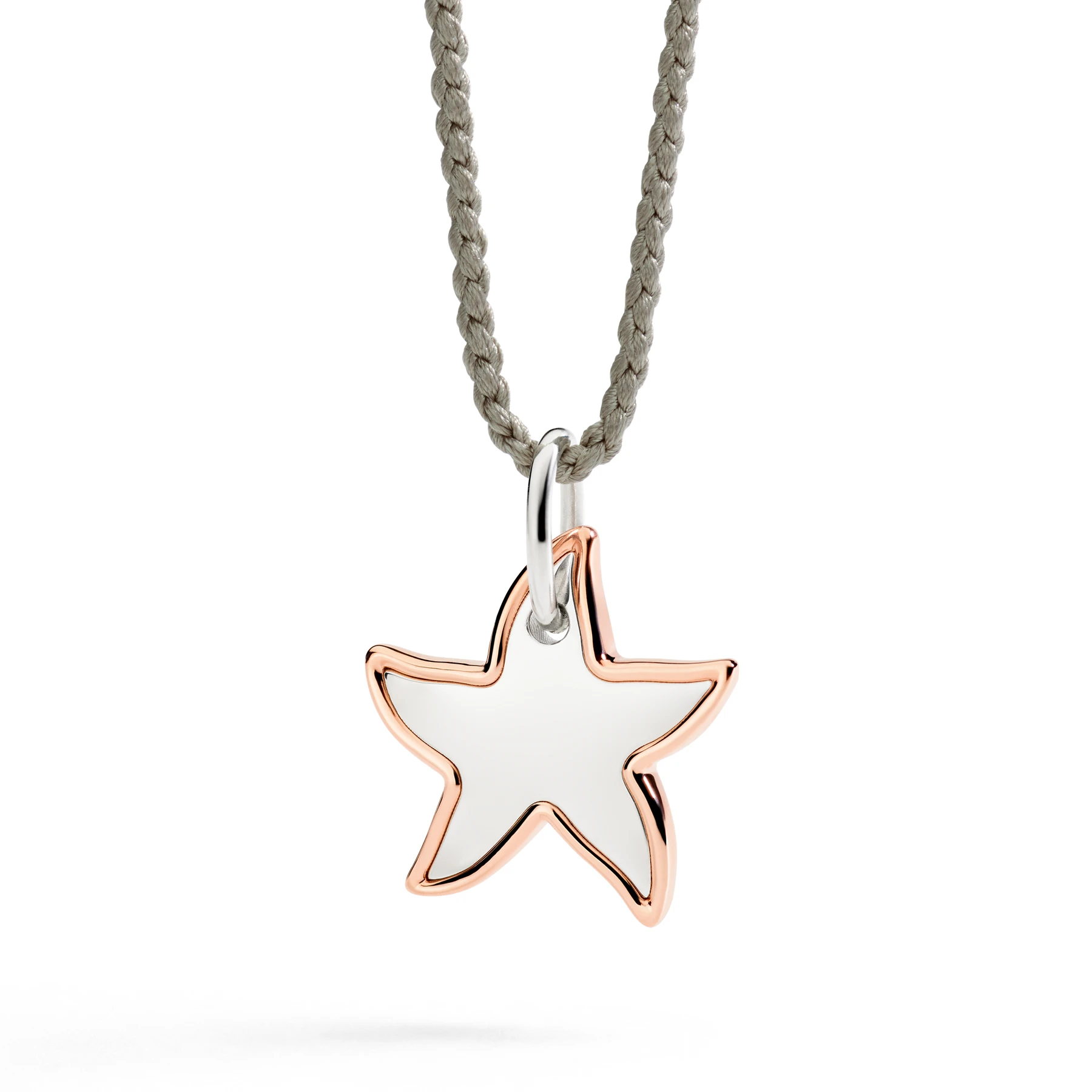 Ciondolo XL Stellina Argento e Oro Rosa - immagine 2