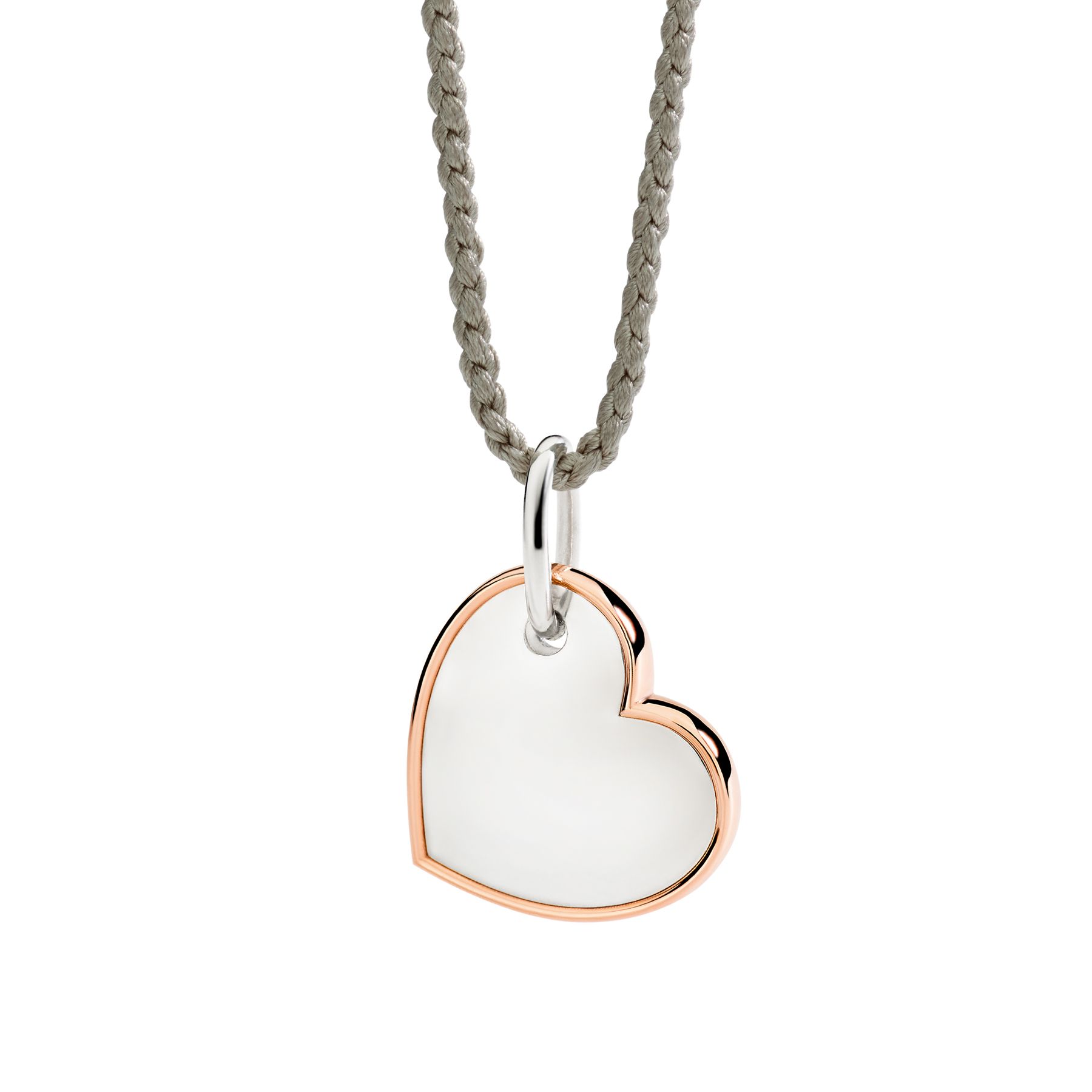 Ciondolo XL Cuore Argento e Oro Rosa - immagine 2