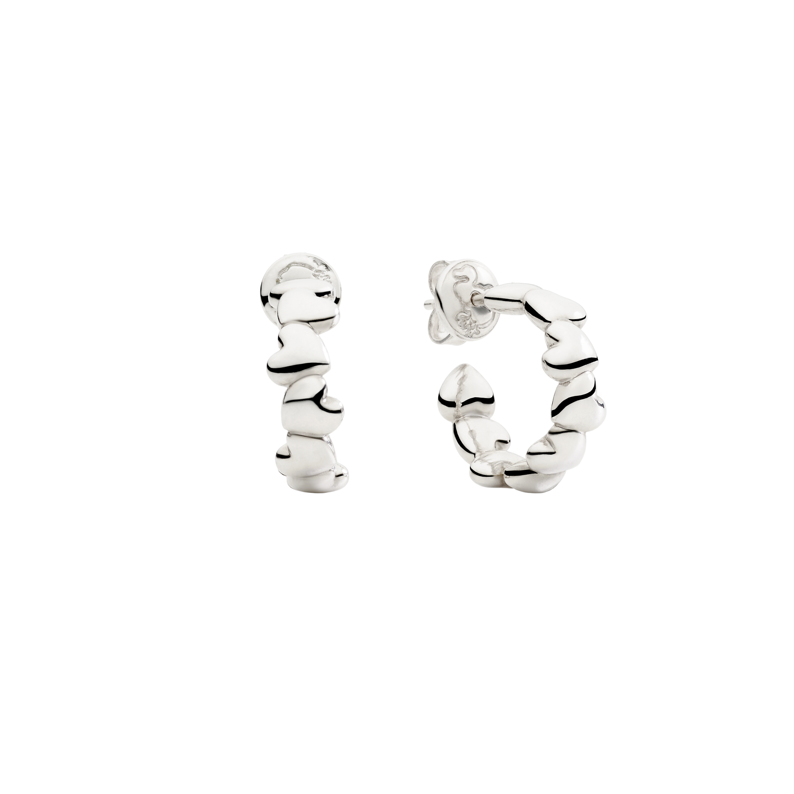 Orecchini Hoop Cuore Argento