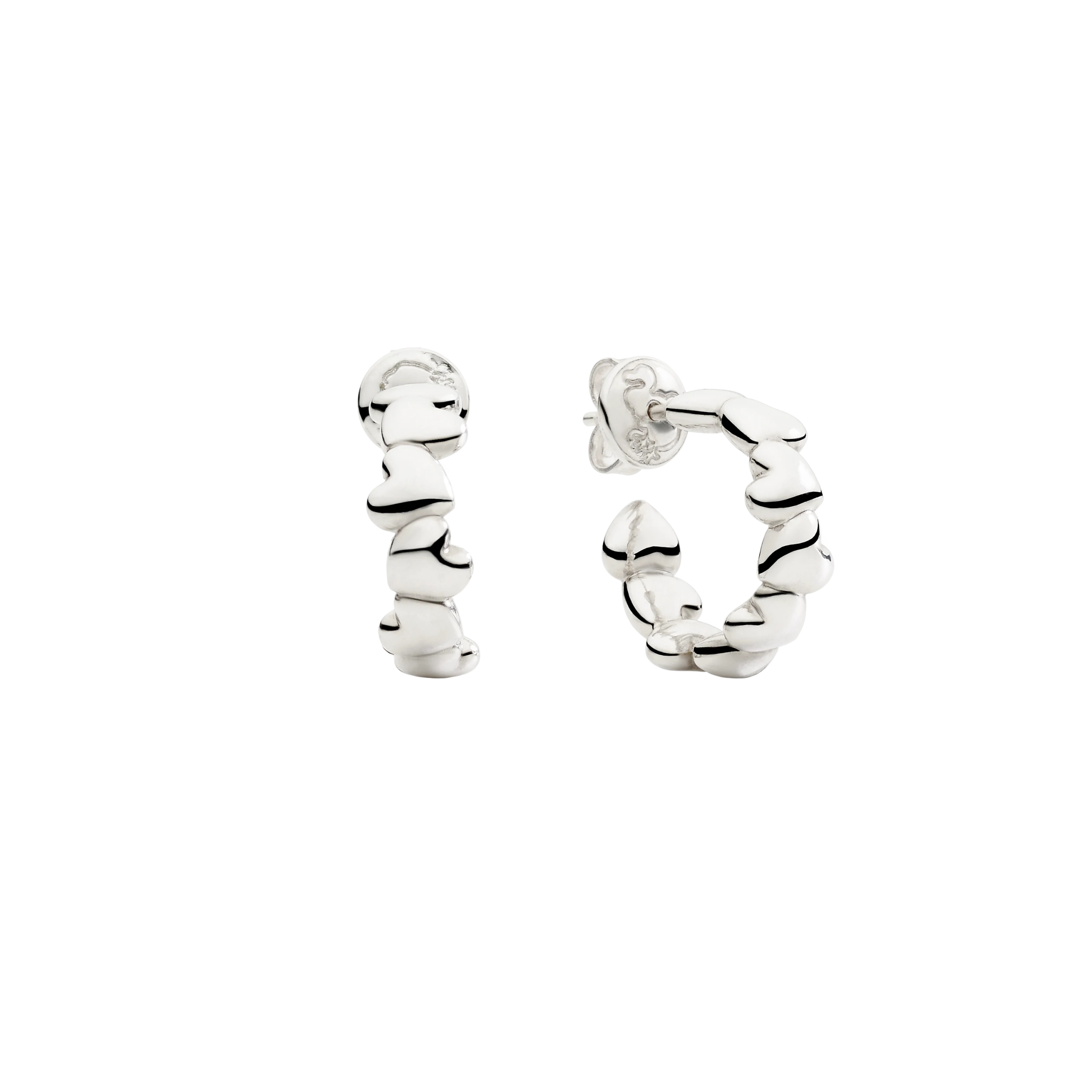 Orecchini Hoop Cuore Argento