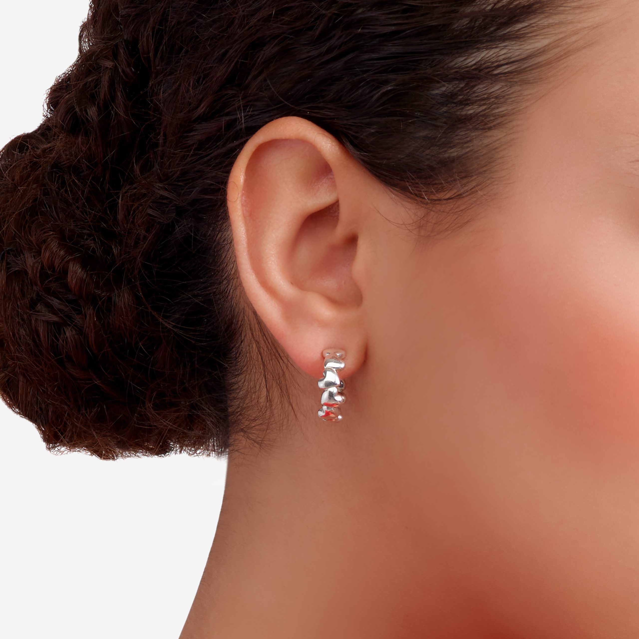Orecchini Hoop Cuore Argento - immagine 3