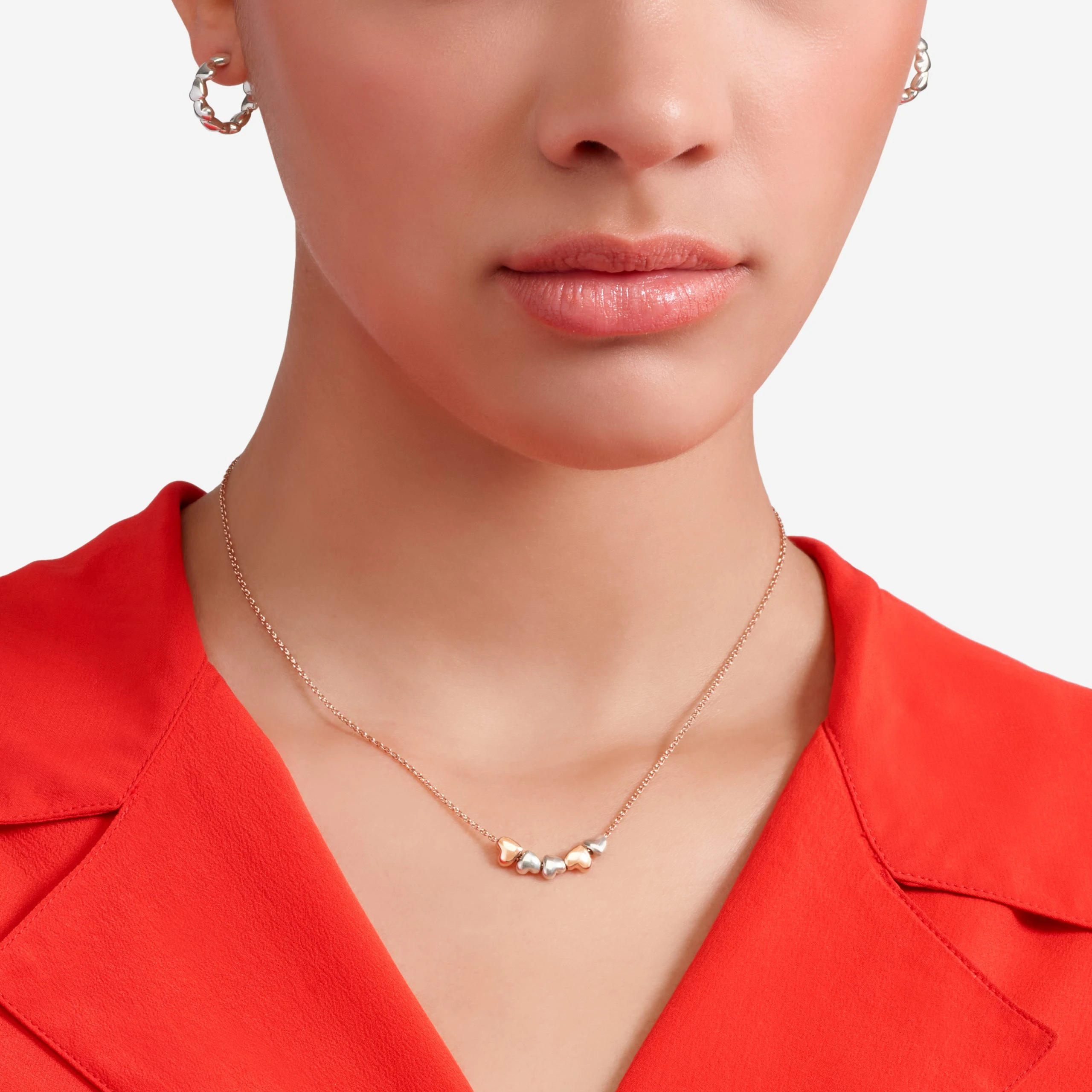 Orecchini Hoop Cuore Argento - immagine 4