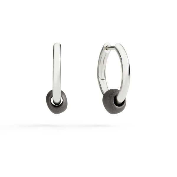 Orecchini Hoop Pepita in Argento e Titanio