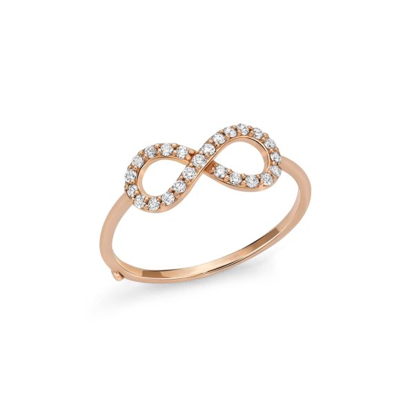 Anello infinito a filo e diamanti