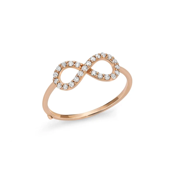 Anello infinito a filo e diamanti