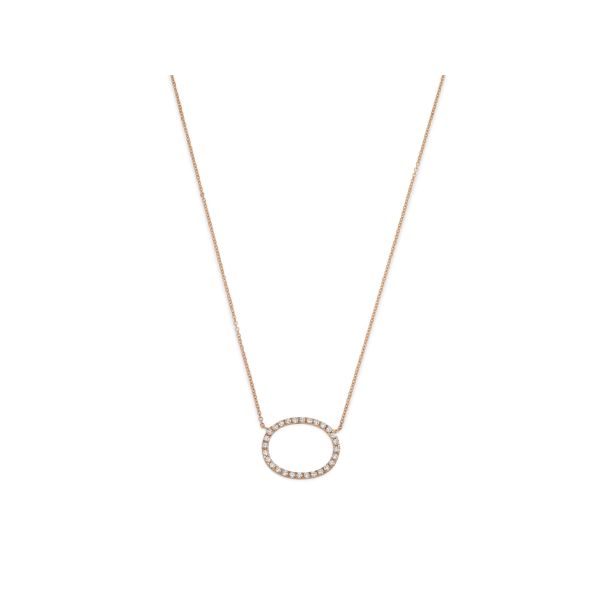 Collana con bolla ovale in oro e diamanti