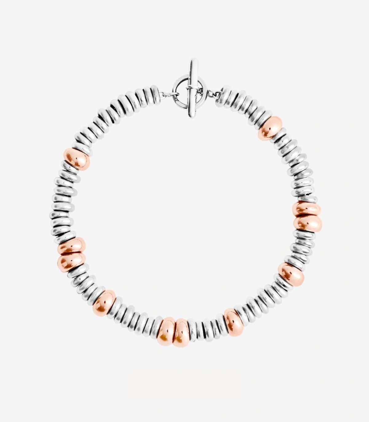 Bracciale rondelle argento & argento dorato